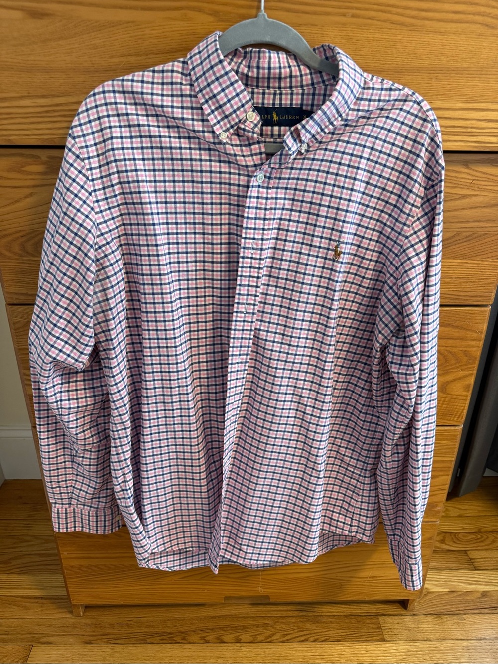 Ralph Lauren Pink and Navy Plaid Button-Down Shirt